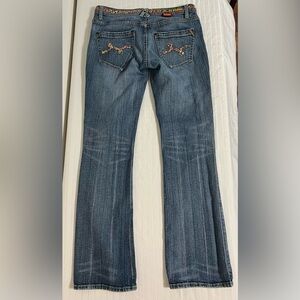Luxirie by LRG denim blue jeans. Beaded Boho Size 30